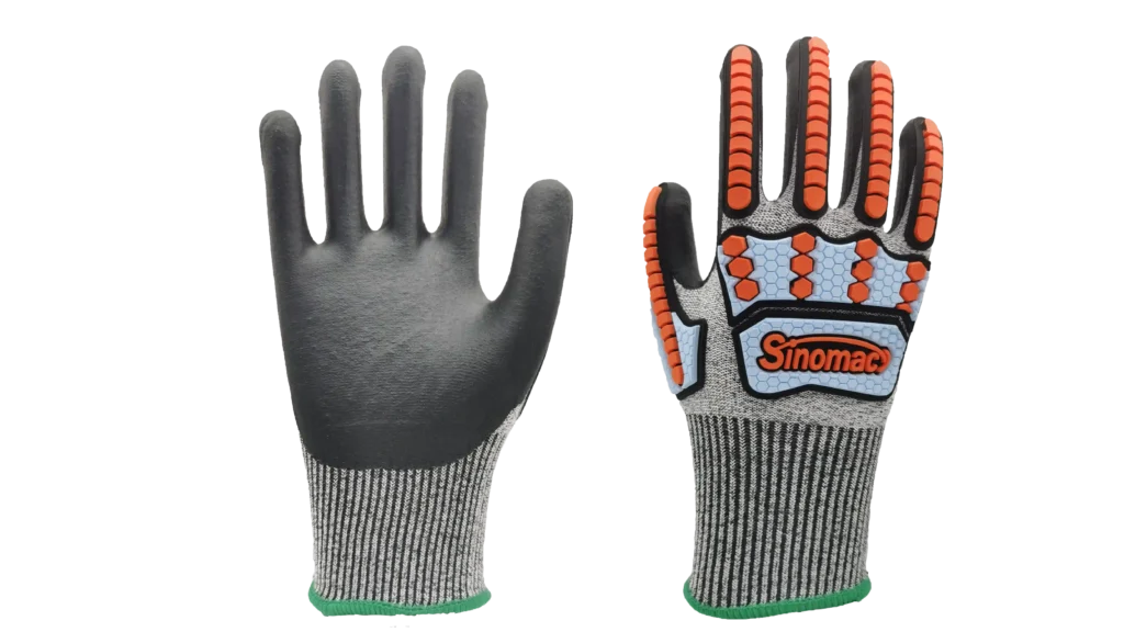 21G A4 Cut gloves with  Sandy Nitrile Coating with Silicone Rubber